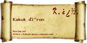 Kakuk Áron névjegykártya